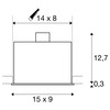 BIG WHITE KADUX 2, vestavné svítidlo, dvě žárovky, QPAR51, obdélníkové, bílé matné, max. 100 W, vč. upínacích pružin 115521