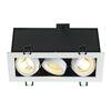 BIG WHITE KADUX 3, vestavné svítidlo, tři žárovky, QPAR51, obdélníkové, bílé matné, max. 150 W, vč. upínacích pružin 115531