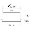 BIG WHITE KADUX 3, vestavné svítidlo, tři žárovky, QPAR51, obdélníkové, bílé matné, max. 150 W, vč. upínacích pružin 115531