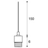 BIG WHITE FENDA, závěs, A60, černý, bez stínítka, bez rozety, otevřený kabel, max. 60 W 132660