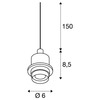 BIG WHITE FENDA, závěs, A60, bílý, bez stínítka, bez rozety, otevřený kabel, max. 60 W 132661