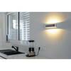 BIG WHITE ASSO 300, nástěnné svítidlo, LED, 3000K, oválné, kartáčovaný Al/bílé, D/Š/V 30/9,5/7 cm 151275