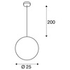 BIG WHITE ROTOBALL 25, závěsné svítidlo, TC-(D,H,T,Q)SE, stříbrošedé/bílé, pr. 25cm, max. 24 W 165390