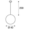 BIG WHITE ROTOBALL 40, závěsné svítidlo, TC-(D,H,T,Q)SE, stříbrošedé/bílé, pr. 40 cm, max. 24 W 165410