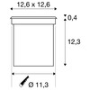 BIG WHITE ROCCI 125, venkovní zapuštěné podlahové svítidlo, LED, 3000K, IP67, hranaté, nerezová ocel 316, max. 6 W 227604