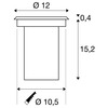 BIG WHITE SOLASTO 120, venkovní zapuštěné podlahové svítidlo, LED GU10 51 mm, IP67, kulaté, nerezová ocel, max. 6 W 227680