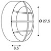 BIG WHITE BULAN GRID, venkovní nástěnné a stropní svítidlo, TC-TSE, IP44, kulaté, bílé, max. 50 W 229081
