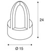 BIG WHITE RUSTY CONE, venkovní stojací lampa, C35, kulatá, rezavé železo, pr./V 15/24 cm, max. 40 W, IP54 229430