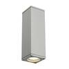 BIG WHITE THEO, venkovní nástěnné svítidlo, QPAR51, IP44, hranaté, up/down, stříbrošedé, max. 70 W 229532