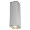 BIG WHITE THEO, venkovní nástěnné svítidlo, QPAR51, IP44, hranaté, up/down, stříbrošedé, max. 70 W 229532