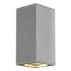 BIG WHITE BIG THEO, venkovní nástěnné svítidlo, QPAR111, IP44, hranaté, up/down, stříbrošedé, max. 150 W 229574