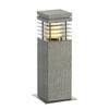 BIG WHITE ARROCK GRANITE, venkovní stojací lampa, TC-(D,H,T,Q)SE, IP44, hranaté, žula, sůl a pepř, žula, D/Š/V 12/12/40 cm, max.