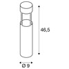 BIG WHITE SLOTS 45, venkovní stojací lampa, LED, 3000K, rezavá, pr./V 9/46,5 cm, 6,3 W 231817