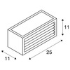 BIG WHITE BOX-L, venkovní nástěnné svítidlo, TC-(D,H,T,Q)SE, IP44, hranaté, rezavé, max. 18 W 232497