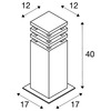 BIG WHITE RUSTY SQUARE 40, venkovní stojací lampa, LED, 3000K, hranatá, rezavé železo, D/Š/V 12/12/40 233427