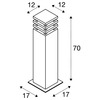 BIG WHITE RUSTY SQUARE 70, venkovní stojací lampa, LED, 3000K, hranatá, rezavé železo, D/Š/V 12/12/71 233437