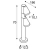 BIG WHITE (SLV) T-TUBE 70 POLE venkovní stojací svítidlo, GU10, dvojité, senzor, IP44, max. 10 W, černé 1008015