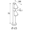 BIG WHITE (SLV) T-TUBE 70 POLE venkovní stojací lampa, GU10, dvojitá, IP65, max. 10 W, černá 1008017