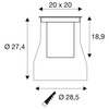 BIG WHITE (SLV) DASAR® L svítidlo do země, asymetrické, 3000K, 70°/40°, IP65/IP67, hranaté, nerezová ocel / černá 1009169