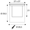 BIG WHITE (SLV) DASAR® XL svítidlo do země, asymetrické, 3000K, 70°/40°, IP65/IP67, čtvercové, nerezová ocel / černá 1009171