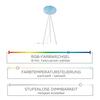 LEUCHTEN DIREKT is JUST LIGHT LED stojací svítidlo, bílé, tkanina, stmívatelné, dálkový ovladač, App MEDION RGB+2700-5000K 11212-16
