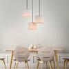 LEUCHTEN DIREKT is JUST LIGHT LED stropní svítidlo, 3-ramenné, dřevo, látkové stínidlo, 3xE27