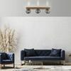 LEUCHTEN DIREKT is JUST LIGHT stropní svítidlo 3 ramenné dřevo kouřová barva v udržitelném designu IP20 LD 11393-79