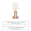 LEUCHTEN DIREKT is JUST LIGHT LED stolní lampa, dřevodekor, CCT, stmívatelná, s kolébkový spínačem 2700-5000K