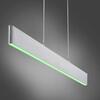 LEUCHTEN DIREKT is JUST LIGHT LED závěsné svítidlo, barva ocel, dálkový ovladač, Medion-App MEDION RGB+2700-5000K