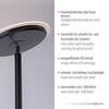 JUST LIGHT LED stojací svítidlo, černé, stmívatelné, dotykové ovládání, lampička na čtení, nepřímé osvětlení, nastavitelná hlava 3000K