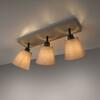 LEUCHTEN DIREKT is JUST LIGHT stropní svítidlo 3 ramenné, hranaté, taube, otočné, látkové stínidlo