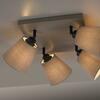 LEUCHTEN DIREKT is JUST LIGHT stropní svítidlo 4 ramenné, hranaté, taube, otočné, látkové stínidlo