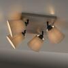 LEUCHTEN DIREKT is JUST LIGHT stropní svítidlo 4 ramenné, hranaté, taube, otočné, látkové stínidlo