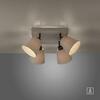 LEUCHTEN DIREKT is JUST LIGHT stropní svítidlo 4 ramenné, hranaté, taube, otočné, látkové stínidlo