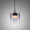 JUST LIGHT LED závěsné svítidlo černé 1-ramenné do jídelny, krokově stmívatelné 3000K