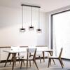 JUST LIGHT LED závěsné svítidlo černé 3-ramenné do jídelny, krokově stmívatelné 3000K