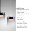 JUST LIGHT LED závěsné svítidlo černé 3-ramenné do jídelny, krokově stmívatelné 3000K