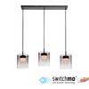 JUST LIGHT LED závěsné svítidlo černé 3-ramenné do jídelny, krokově stmívatelné 3000K