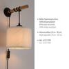 LEUCHTEN DIREKT is JUST LIGHT nástěnné svítidlo černé s imitací dřeva 1 ramenné nadčasový design šňůrový vypínač LD 14183-16
