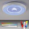 JUST LIGHT LED stropní svítidlo bílé s křišťálovým efektem, dálkové ovládání, Tuya, stmívatelné s aplikací RGB/2700-5000K