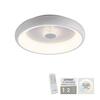 LEUCHTEN DIREKT is JUST LIGHT LED stropní svítidlo bílé šedá 50x50 kruhové křišťálový efekt stmívatelné CCT 2700-5000K LD 14384-16