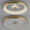 LEUCHTEN DIREKT is JUST LIGHT LED stropní svítidlo matná mosaz 61x61 kruhové křišťálový efekt stmívatelné CCT 2700-5000K LD 14386-60