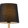 LEUCHTEN DIREKT is JUST LIGHT Stolní lampa, látkové stínidlo, černá, dřevo, jednoduché, nadčasové 14423-18