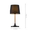 LEUCHTEN DIREKT is JUST LIGHT Stolní lampa, látkové stínidlo, černá, dřevo, jednoduché, nadčasové 14423-18