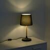 LEUCHTEN DIREKT is JUST LIGHT Stolní lampa, látkové stínidlo, černá, dřevo, jednoduché, nadčasové 14423-18