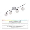 LEUCHTEN DIREKT is JUST LIGHT LED stropní svítidlo 4-ramenné, chrom, bodové lineární svítidlo RGB+3000K LD 14551-17