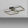 JUST LIGHT LED stropní svítidlo IVEN, černé, 2 čtverce, ploché, teplá bílá moderní 3000K