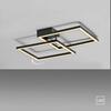 JUST LIGHT LED stropní svítidlo IVEN, černé, 2 čtverce, ploché, teplá bílá moderní 3000K