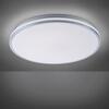 LEUCHTEN DIREKT is JUST LIGHT LED stropní svítidlo, chrom, stínidlo, IP44, koupelna, teplá bílá 3000K