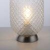 LEUCHTEN DIREKT is JUST LIGHT LED stolní lampa stříbrná hra světla rýhované čiré sklo šňůrový vypínač LD 14906-55